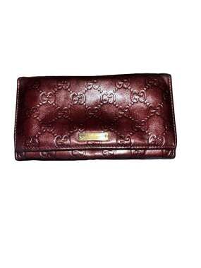 Gucci Burgundy Guccissima Leather Continental Long Wallet